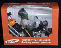 Kurt Adler Halloween ROCKING Motorcycle MONSTER Musical Animated Display NE